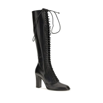 Dolce & Gabbana Schwarze Schnürstiefel aus Kalbsleder