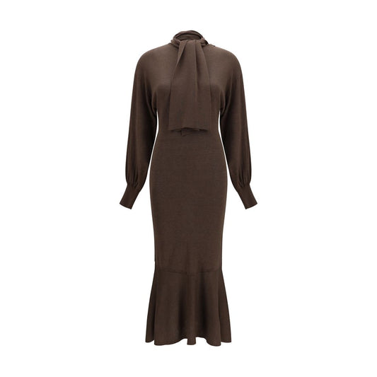 Jacquemus Braunes Hemdblusenkleid aus Acetat