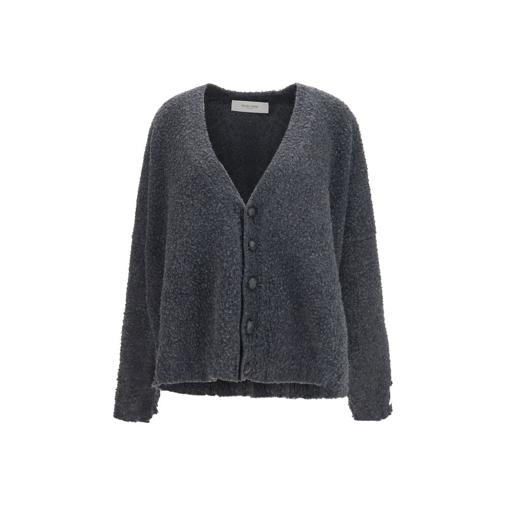 Cardigan in lana grigia Golden Goose