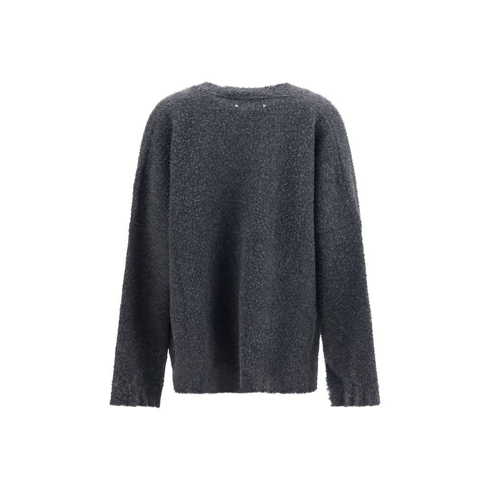 Cardigan in lana grigia Golden Goose
