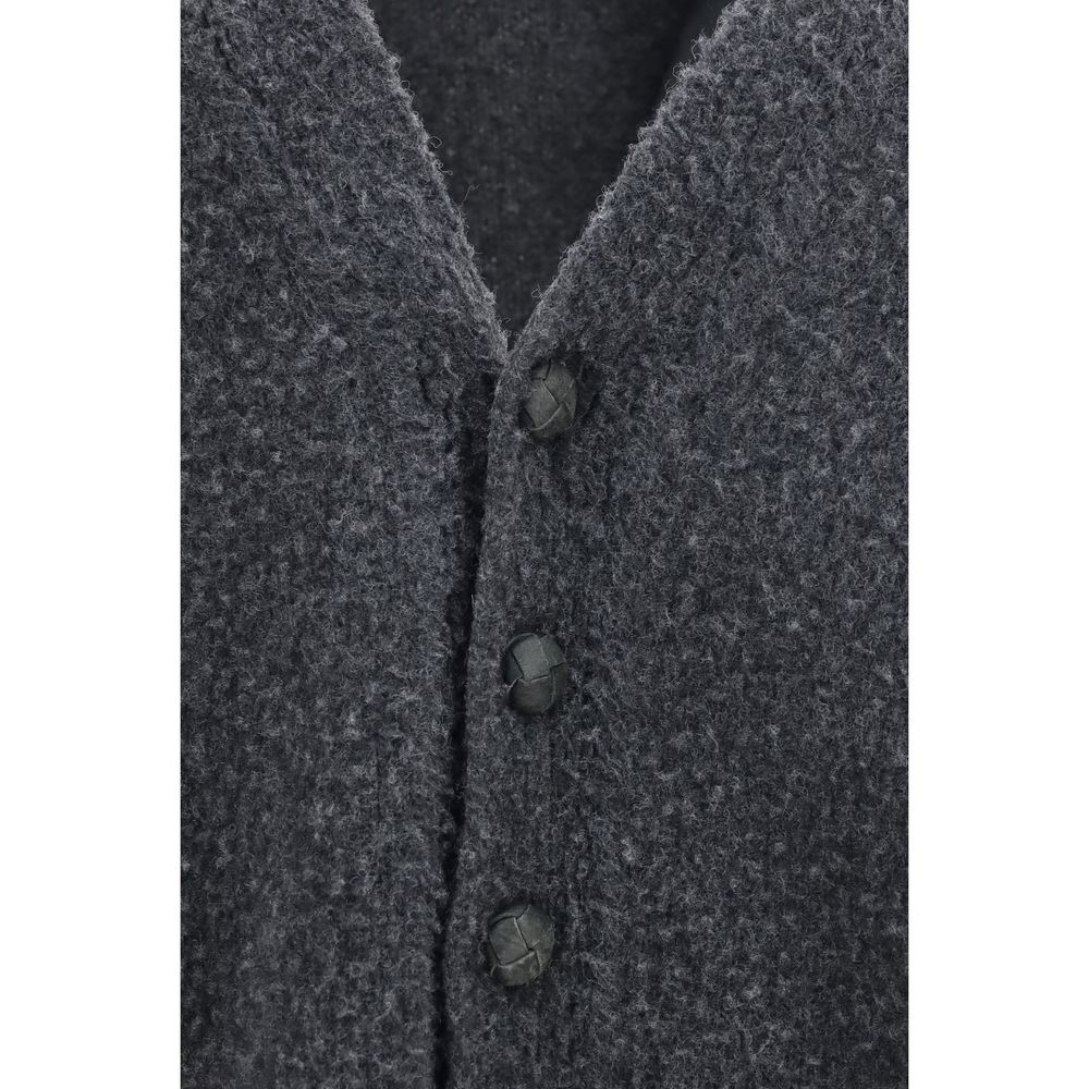 Cardigan in lana grigia Golden Goose