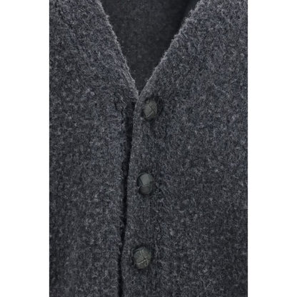 Cardigan in lana grigia Golden Goose