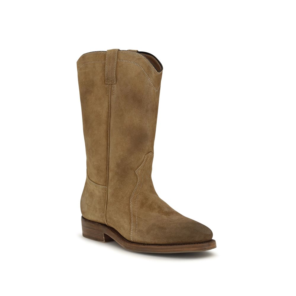 Jil Sander Beige Wildleder-Stiefeletten