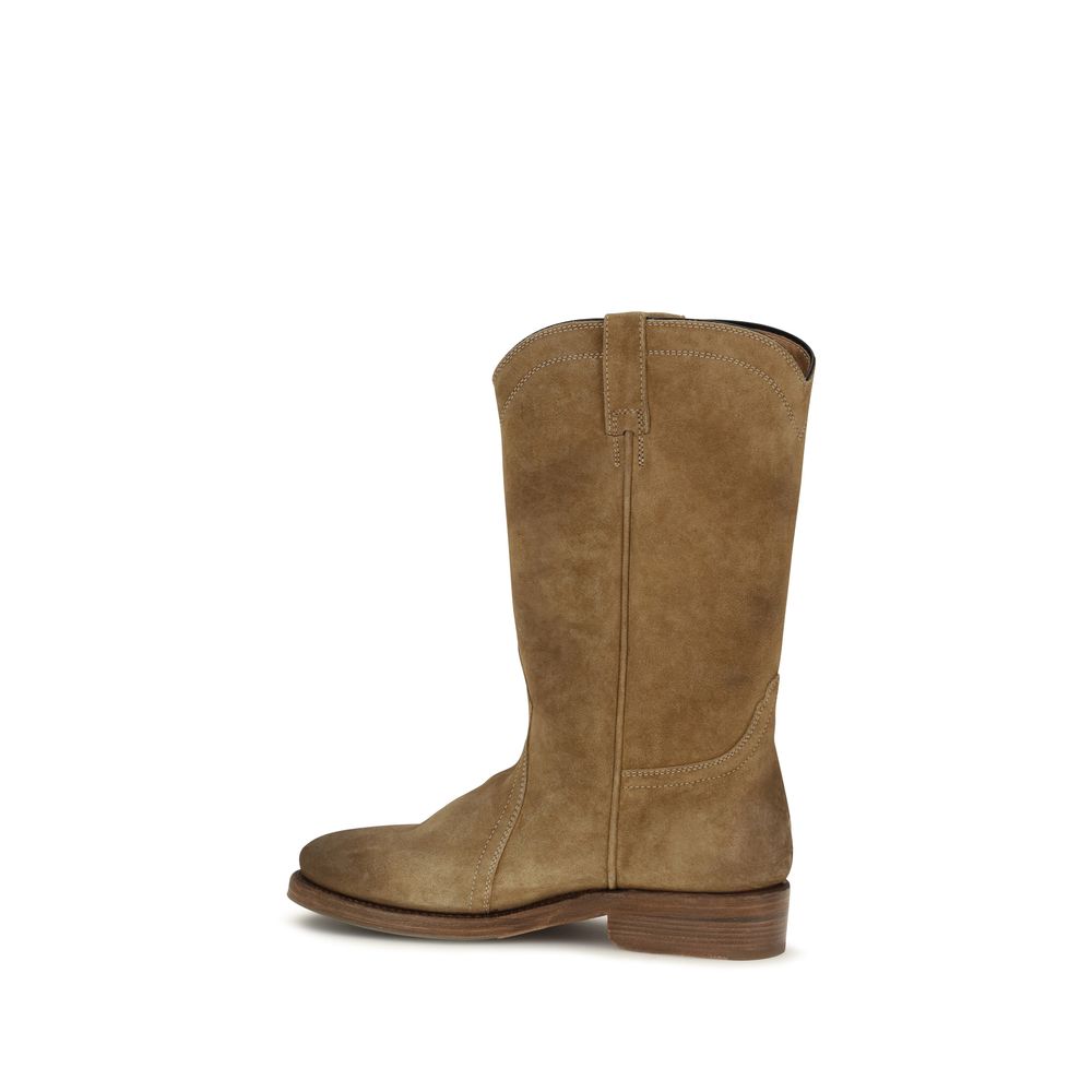 Jil Sander Beige Wildleder-Stiefeletten