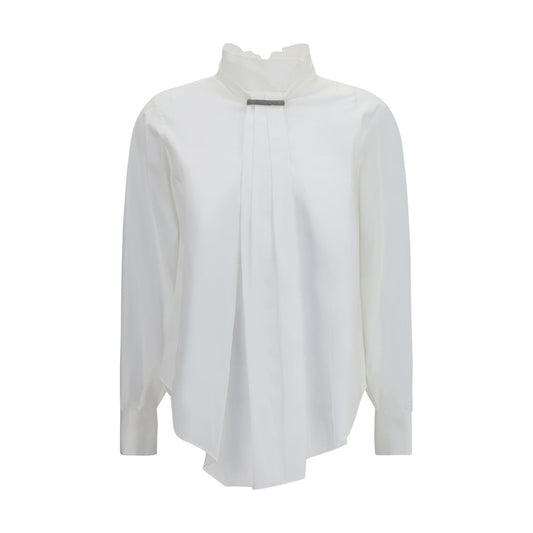 Camicetta in cotone bianco Brunello Cucinelli
