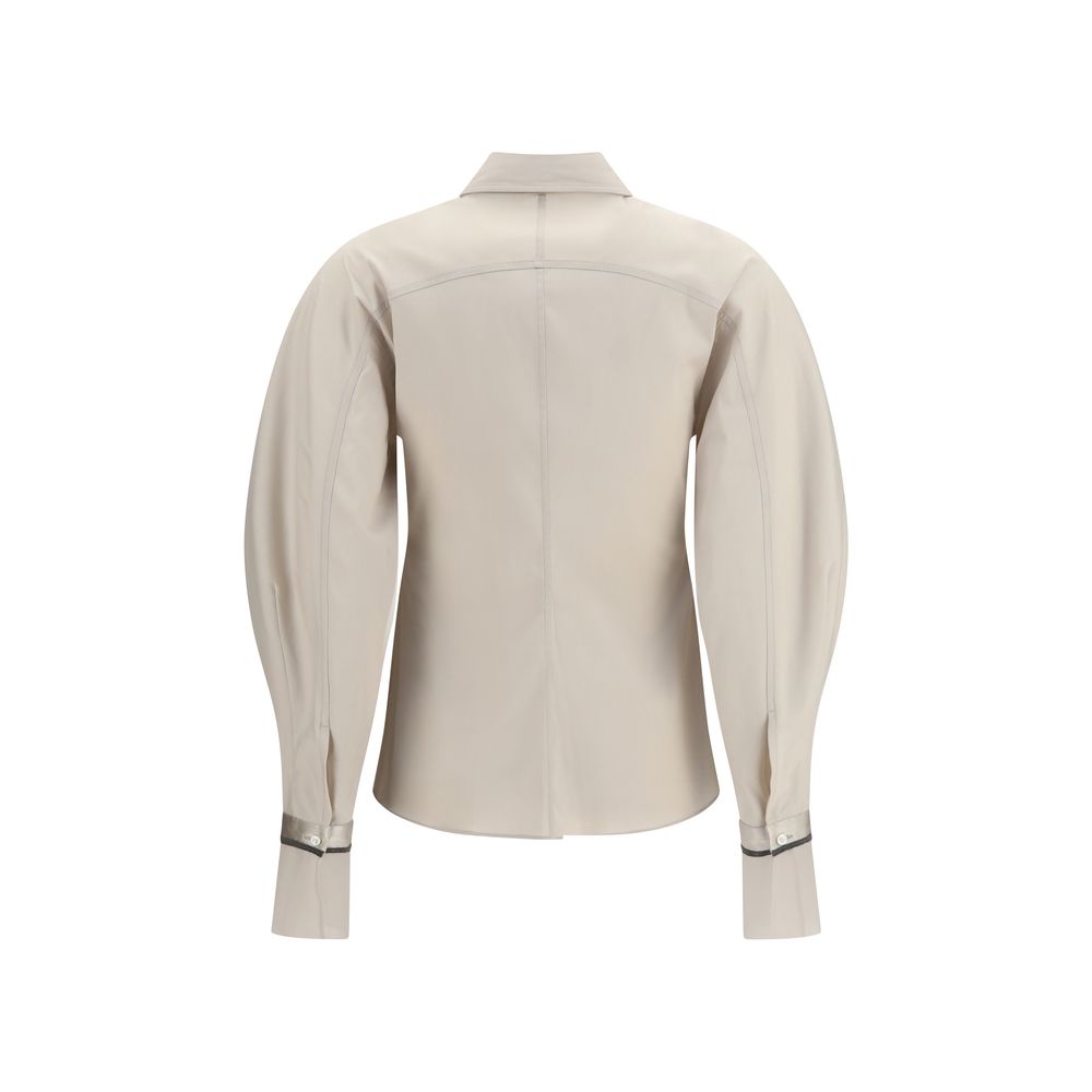 Camicia in cotone beige di Brunello Cucinelli
