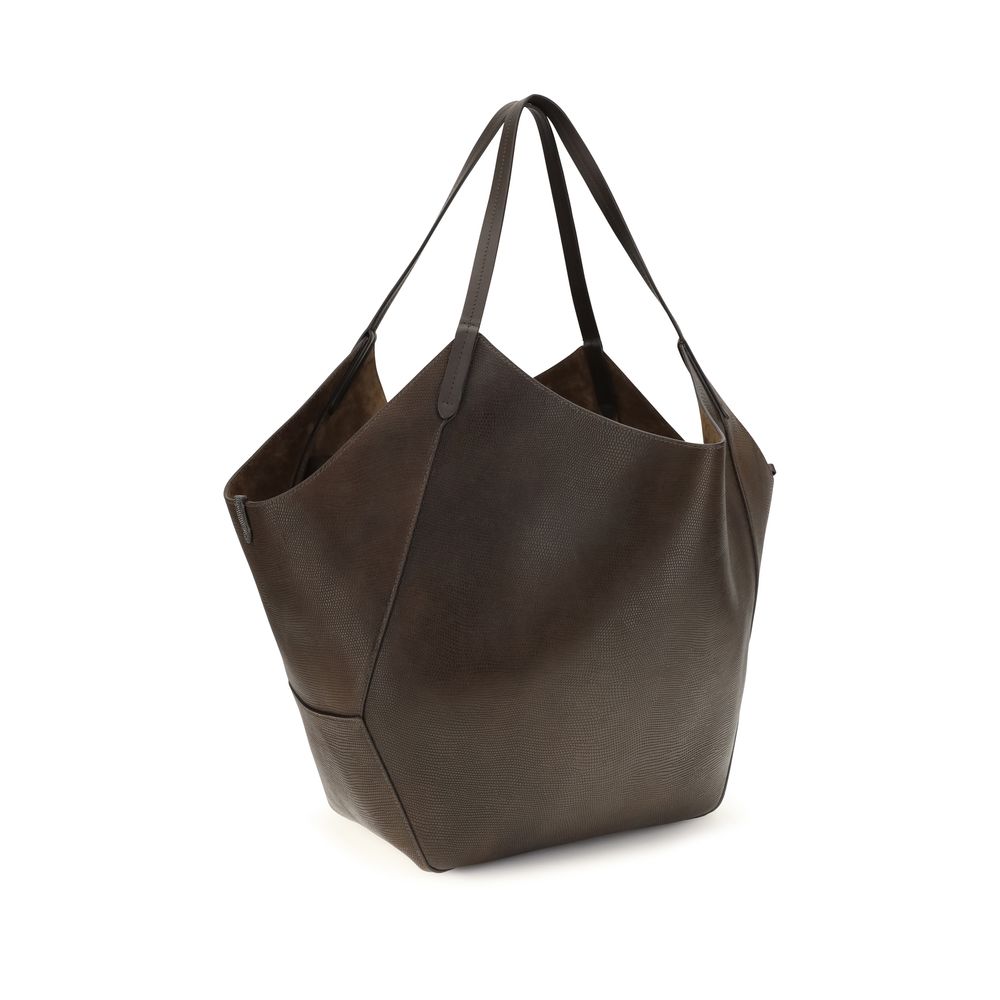 Brunello Cucinelli Braune Kalbsleder Handtasche