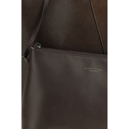 Brunello Cucinelli Braune Kalbsleder Handtasche
