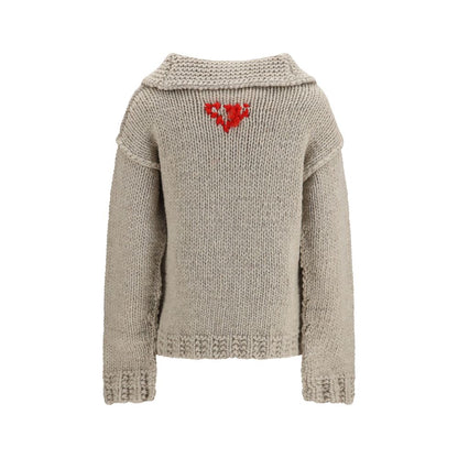 Prada Grey Wool Cardigan