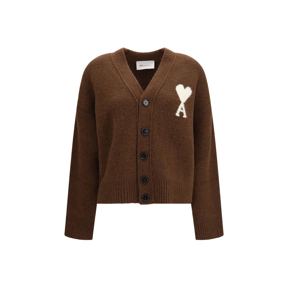 Cardigan in alpaca marrone Ami Paris