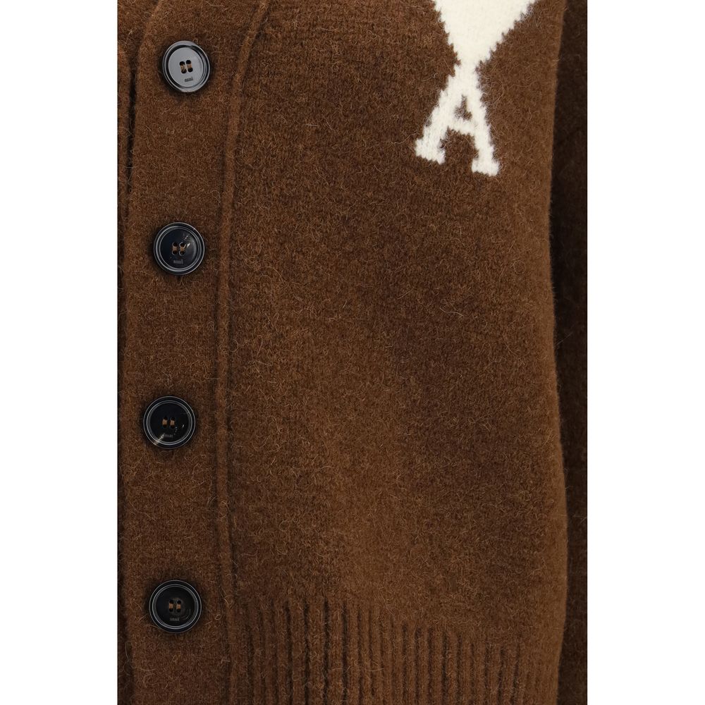 Cardigan in alpaca marrone Ami Paris