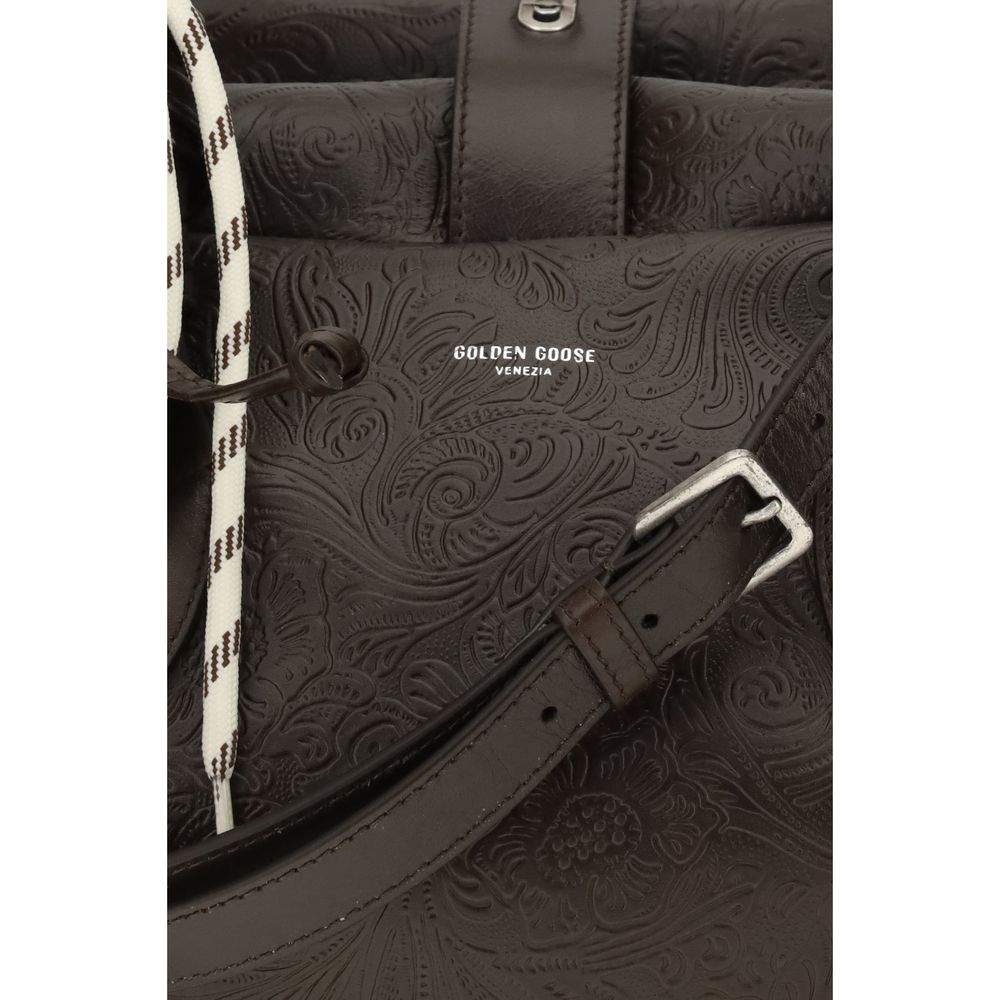 Borsa a mano Golden Goose in pelle di vitello marrone