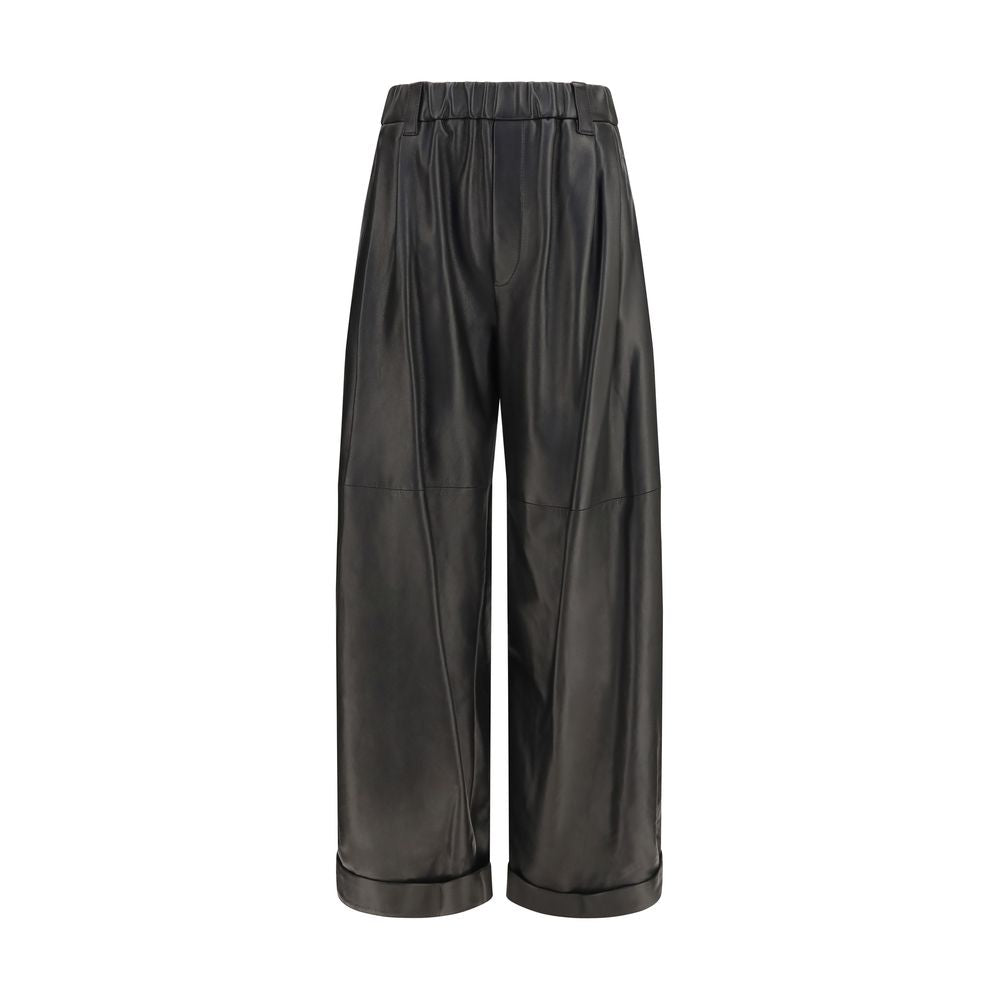 Brunello Cucinelli Schwarze Lederhose