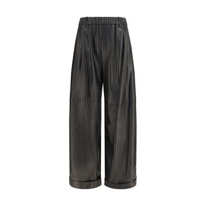 Brunello Cucinelli Schwarze Lederhose