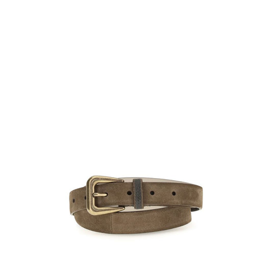 Cintura in camoscio marrone di Brunello Cucinelli