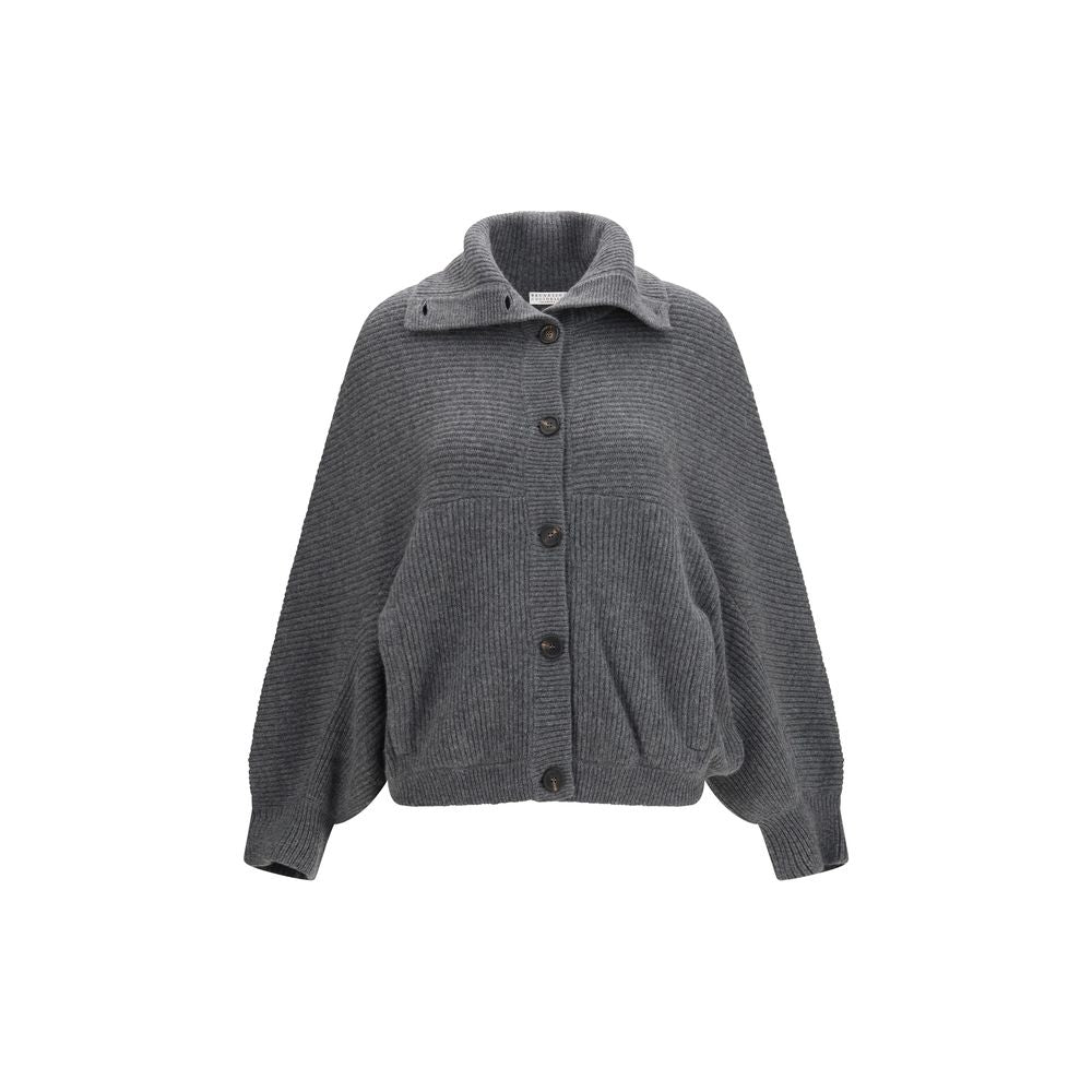 Brunello Cucinelli Grey Cashmere Cardigan