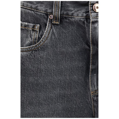 Jeans a gamba dritta in cotone grigio di Brunello Cucinelli