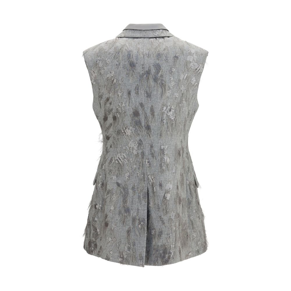 Brunello Cucinelli Grey Sleeveless Wool Vest