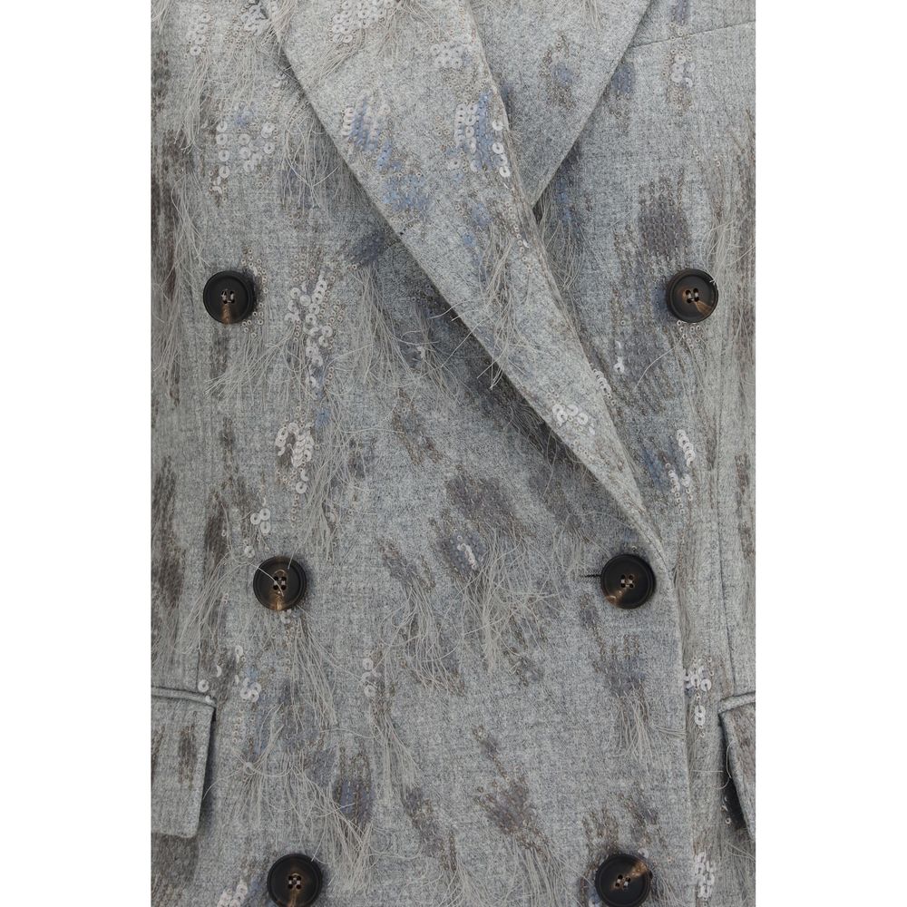 Brunello Cucinelli Grey Sleeveless Wool Vest