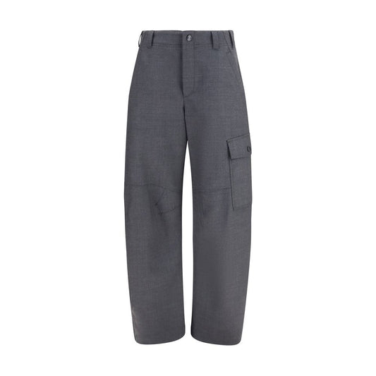 Pantaloni Cargo Aries in Lana d'Agnello Grigio di Brunello Cucinelli
