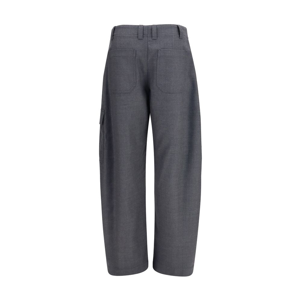 Brunello Cucinelli Graue Lammwoll-Cargo-Hose Aries