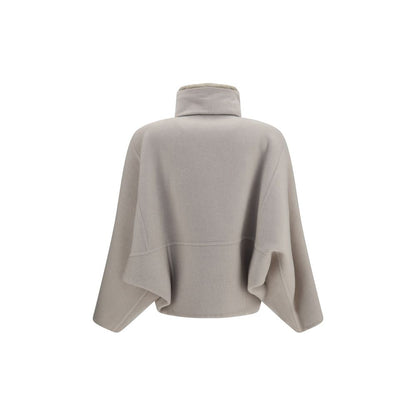 Brunello Cucinelli Weißer Wollmantel Aries