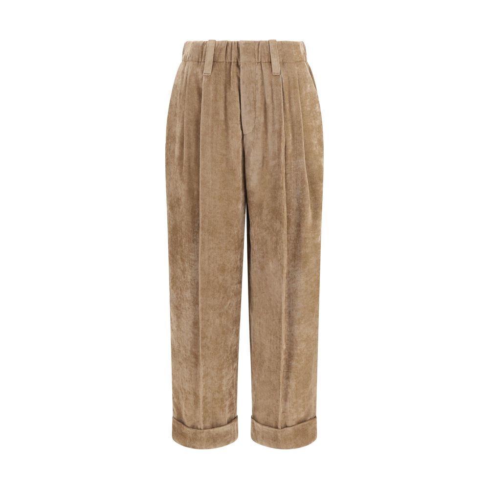 Brunello Cucinelli Brown Viscose Casual Trousers