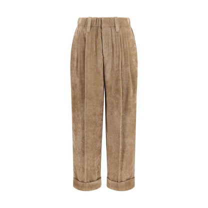 Brunello Cucinelli Brown Viscose Casual Trousers