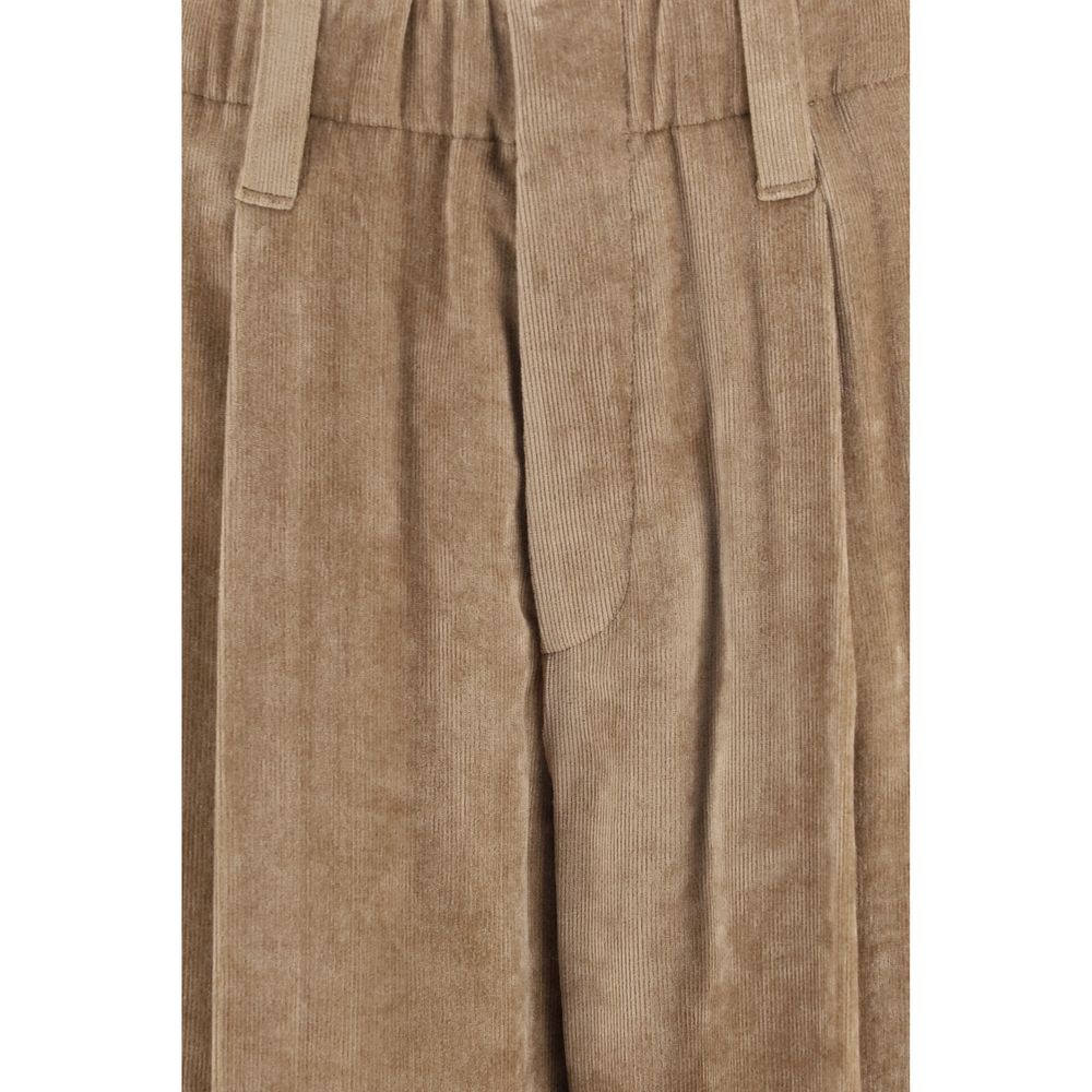 Brunello Cucinelli Brown Viscose Casual Trousers