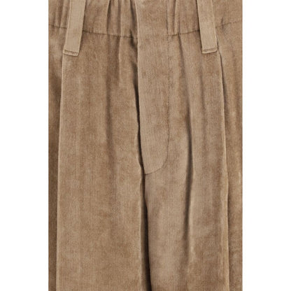 Brunello Cucinelli Brown Viscose Casual Trousers