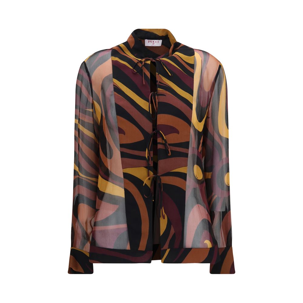 Camicia in seta con stampa multicolore di Emilio Pucci