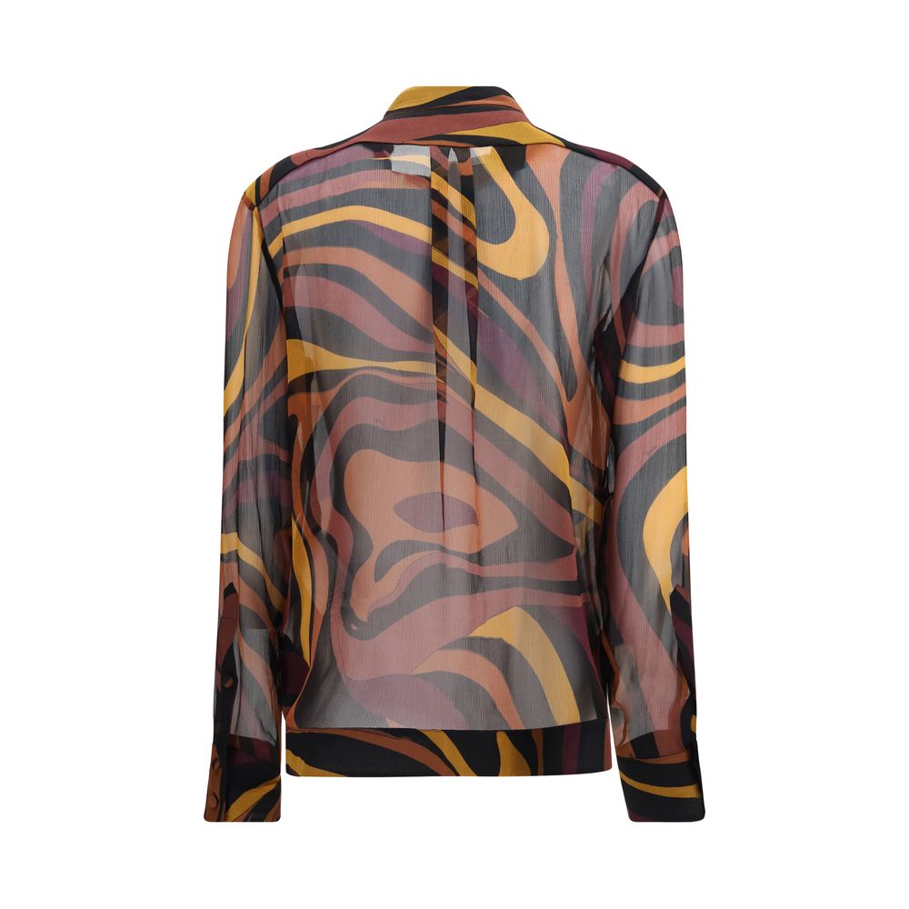 Camicia in seta con stampa multicolore di Emilio Pucci