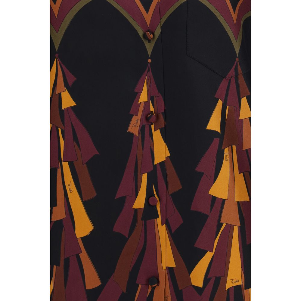 Camicia in seta con stampa multicolore di Emilio Pucci