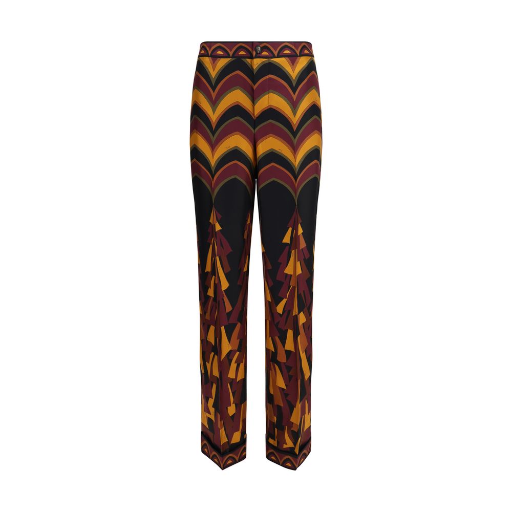 Pantaloni casual in seta multicolore Emilio Pucci
