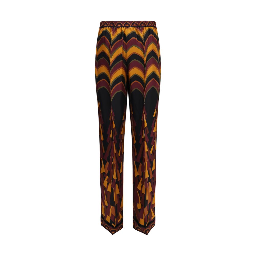Pantaloni casual in seta multicolore Emilio Pucci