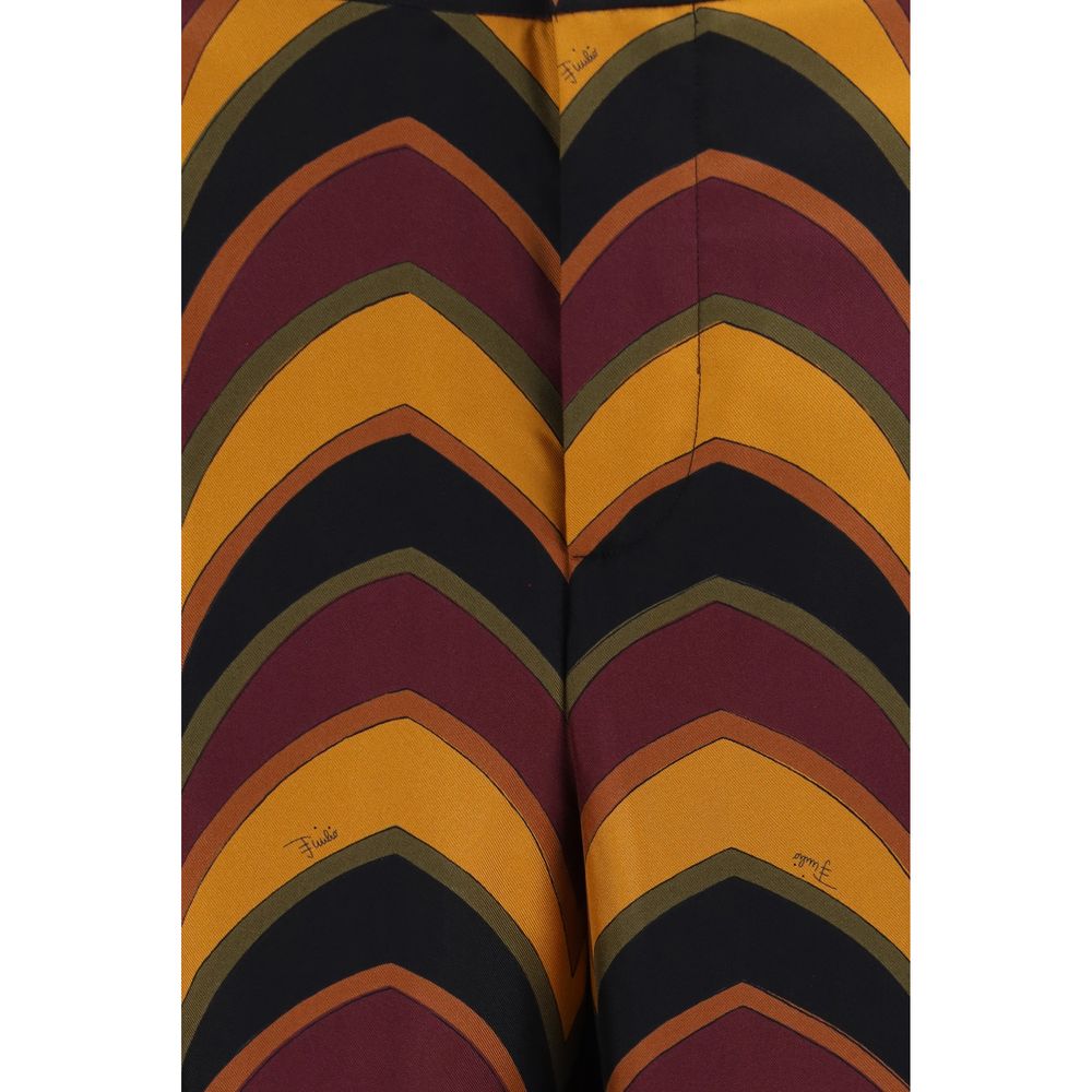 Pantaloni casual in seta multicolore Emilio Pucci