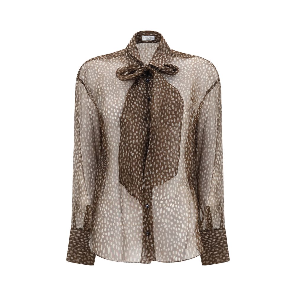 Brunello Cucinelli Hemd aus Stoff in Braun