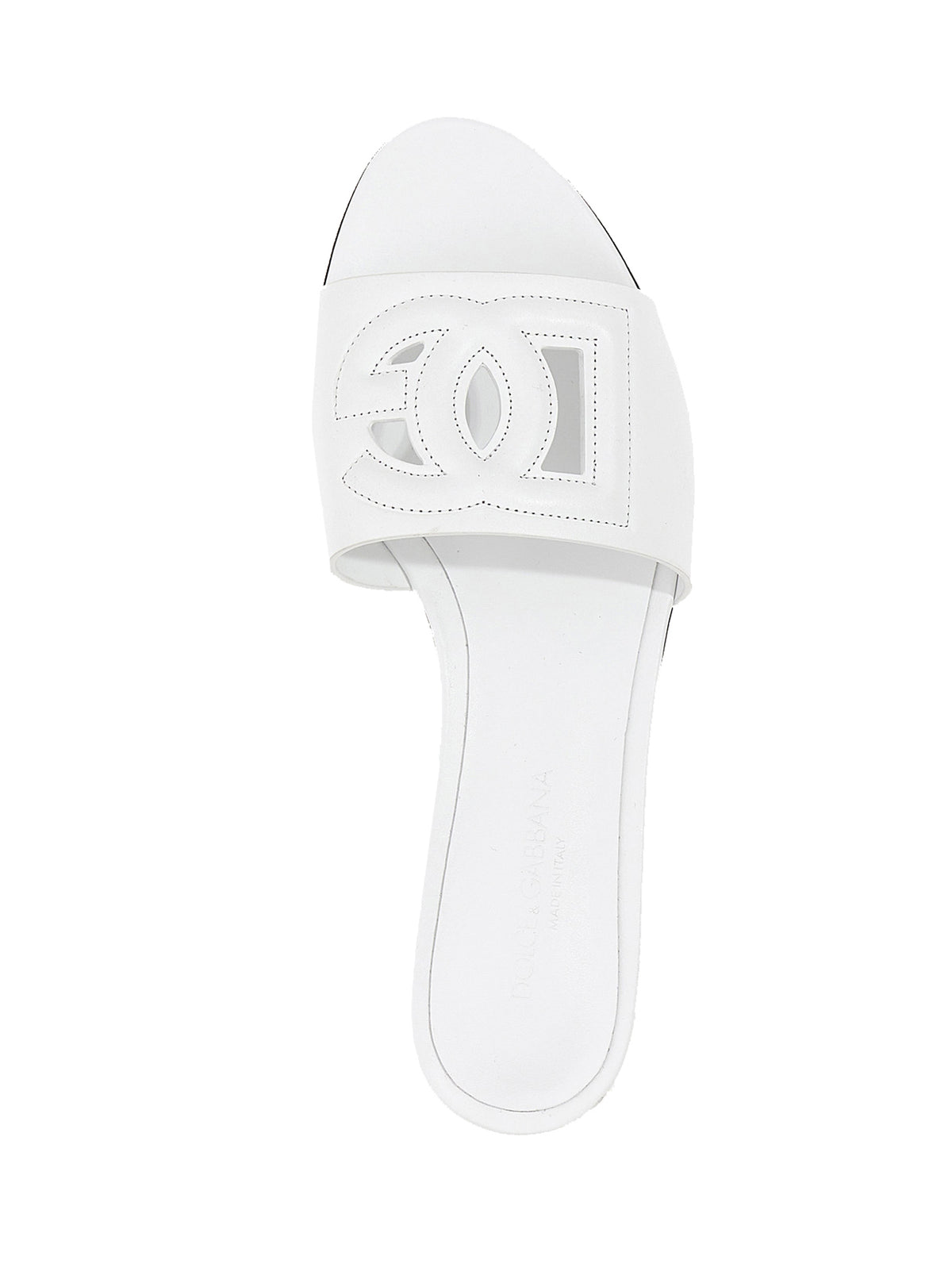 Pantofole in pelle di vitello bianca Dolce & Gabbana
