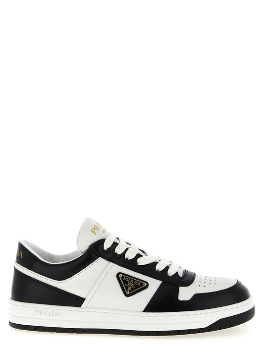 Sneakers basse bicolore in pelle di vitello Prada