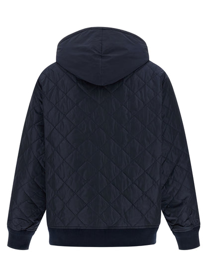 Giacca bomber Prada blu in poliammide riciclata