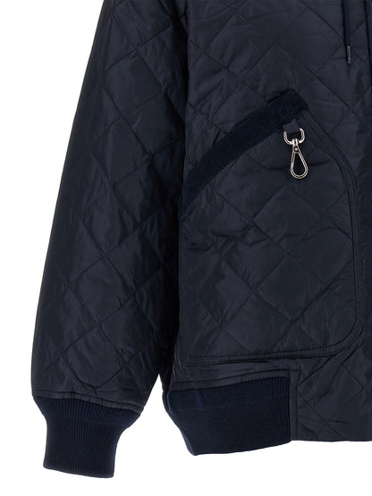 Giacca bomber Prada blu in poliammide riciclata