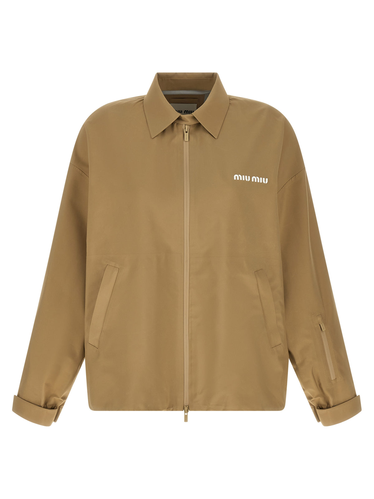 Giacca beige Miu Miu in poliestere riciclato
