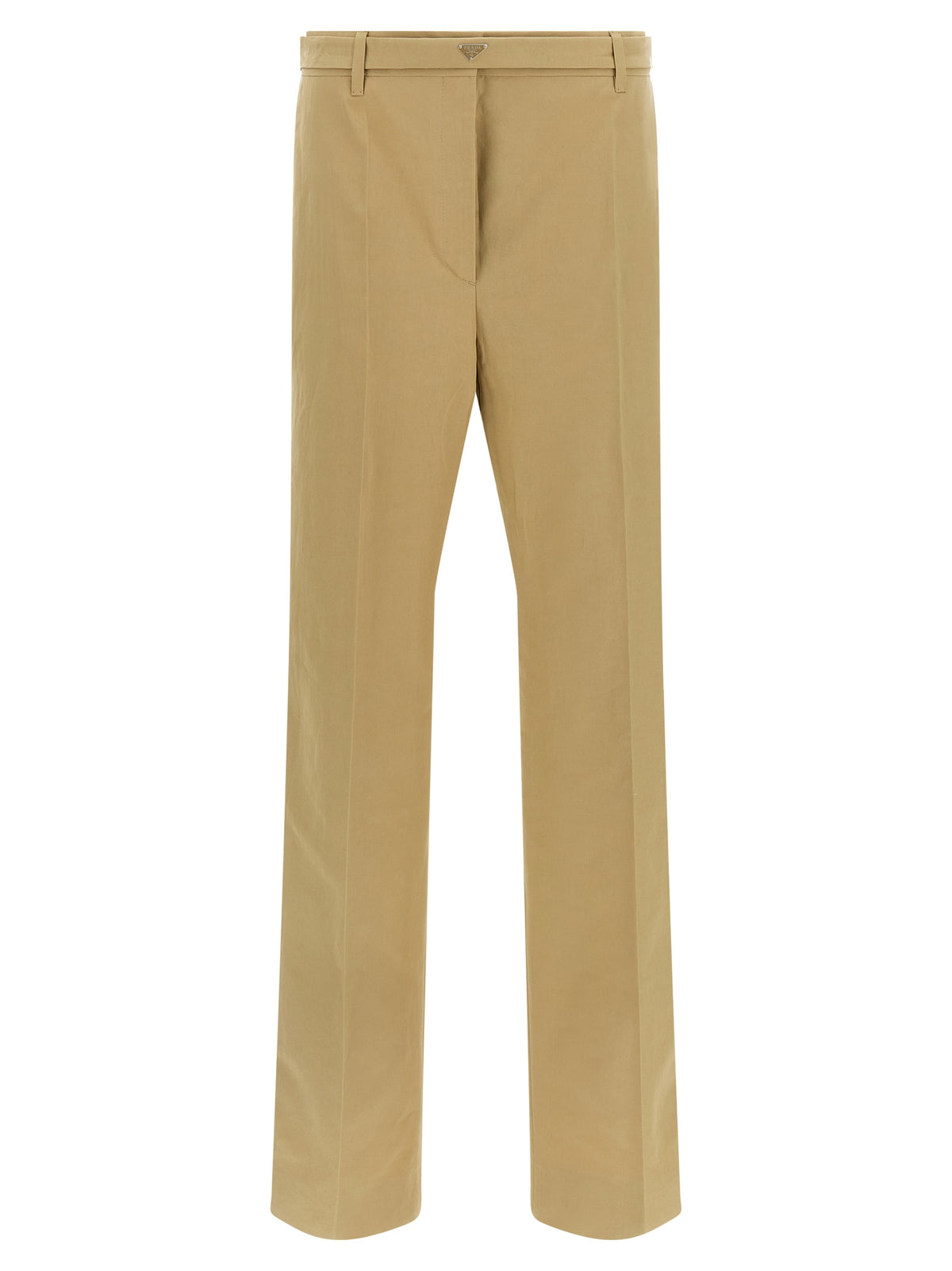 Pantaloni casual in cotone beige Prada
