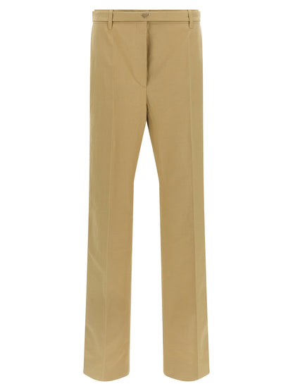 Pantaloni casual in cotone beige Prada