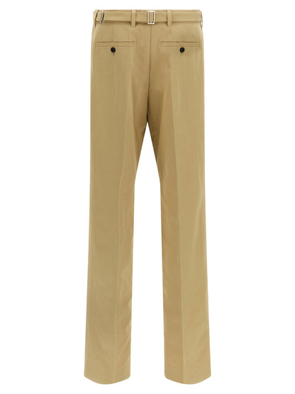 Pantaloni casual in cotone beige Prada