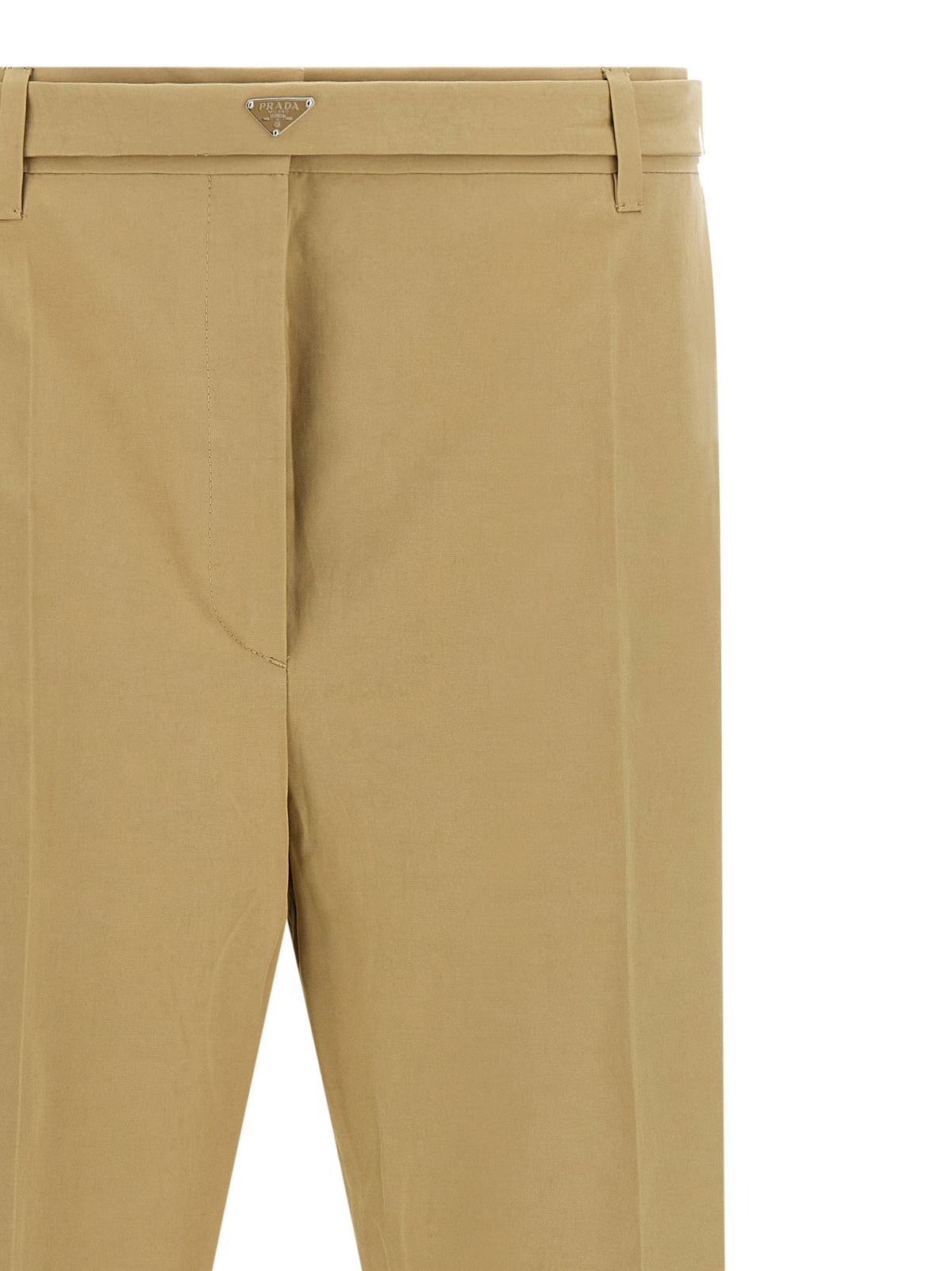 Pantaloni casual in cotone beige Prada