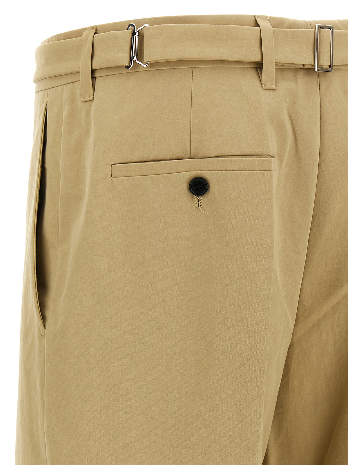 Pantaloni casual in cotone beige Prada