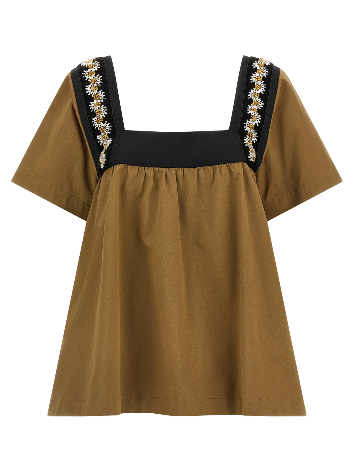 Camicetta in cotone beige Prada