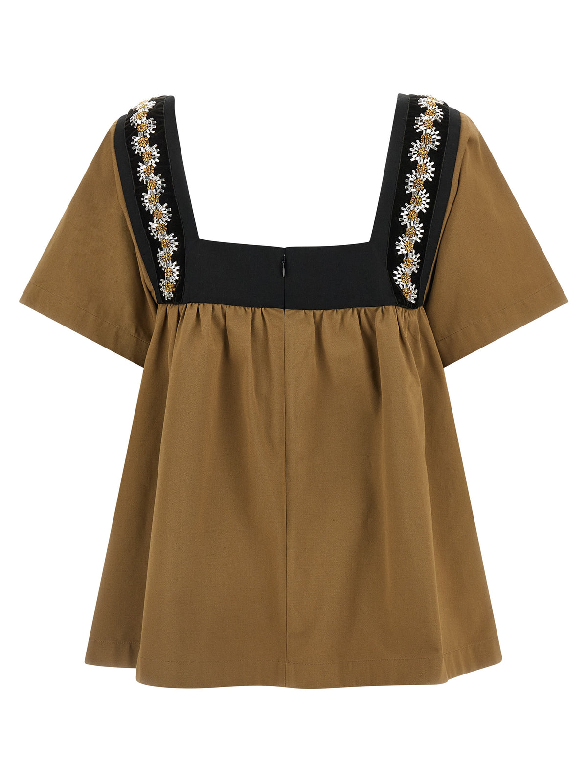 Camicetta in cotone beige Prada