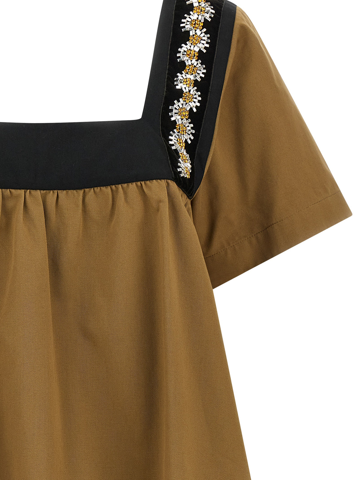 Camicetta in cotone beige Prada